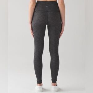 lululemon Wunder Under High Rise Grey and Black Pant Size 6